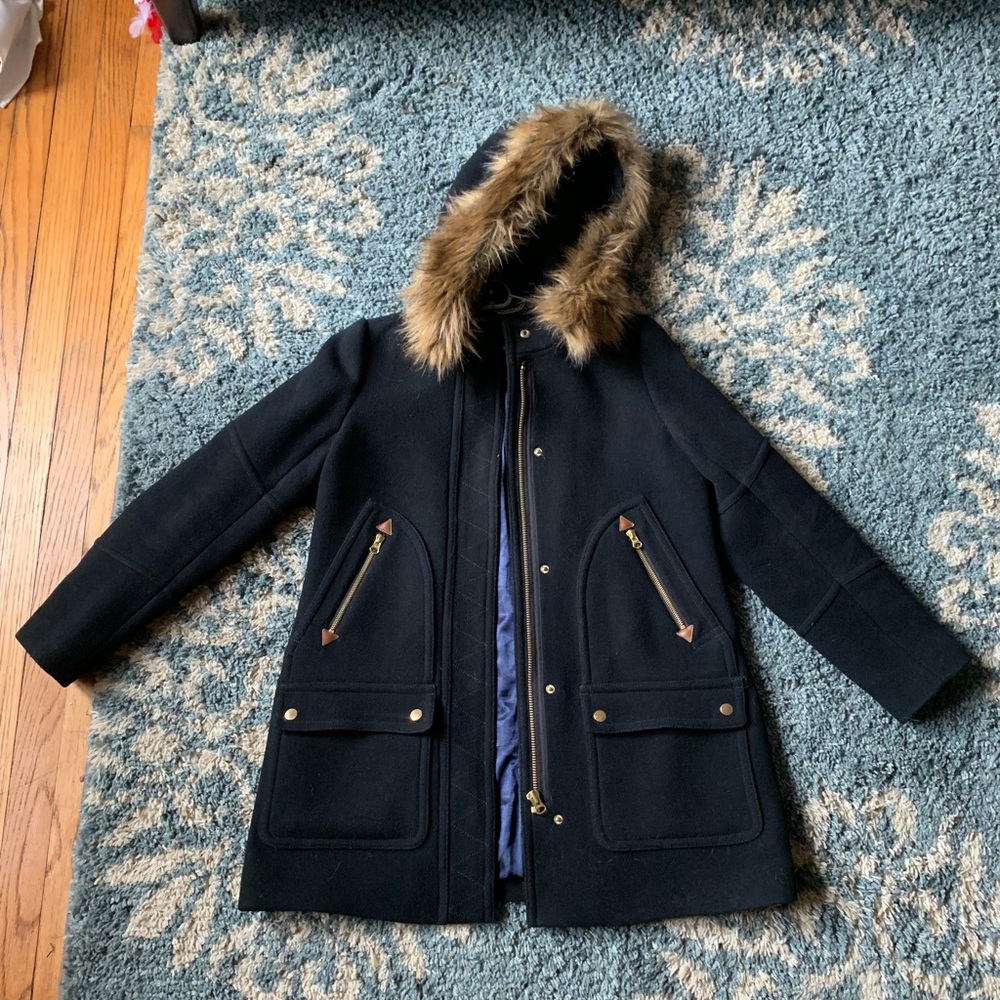 J.Crew Chateau Parka Italian Stadium Cloth Coat